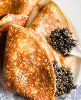 Fresh cooked blinis (Pancake)